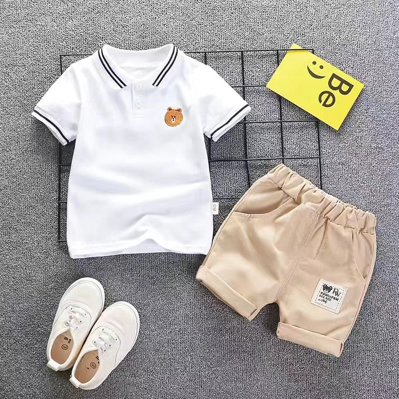 Baby Boy Clothing Sets Embroidery Short Sleeve T-shirt+Shorts Children 2Pcs Suit 1-5Y