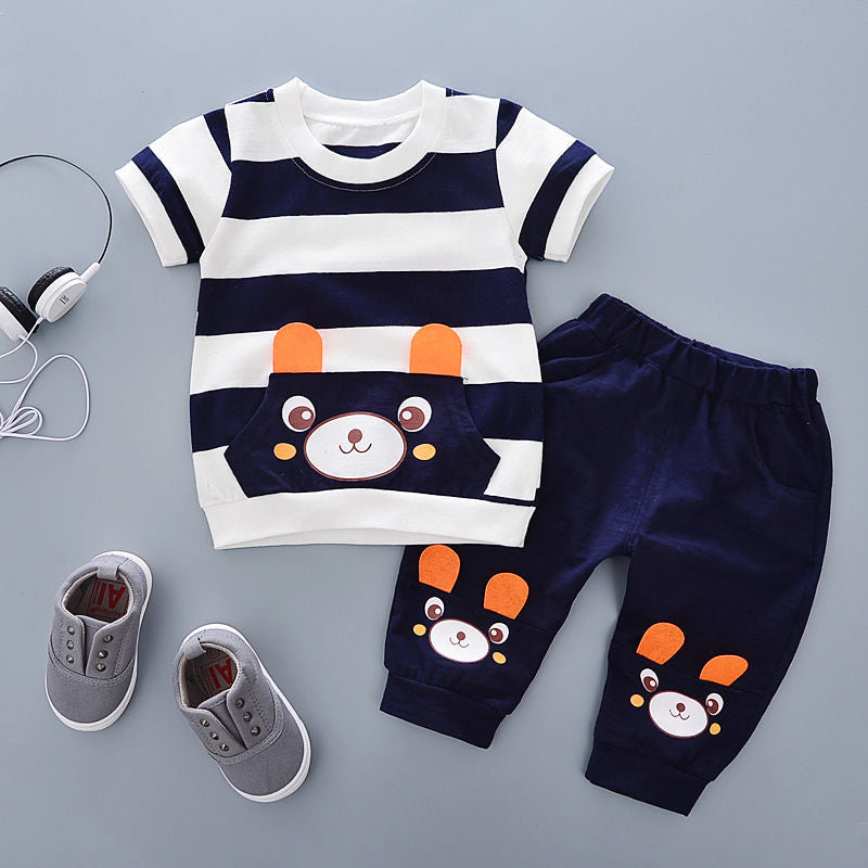 Baby Boy Clothing Sets Embroidery Short Sleeve T-shirt+Shorts Children 2Pcs Suit 1-5Y