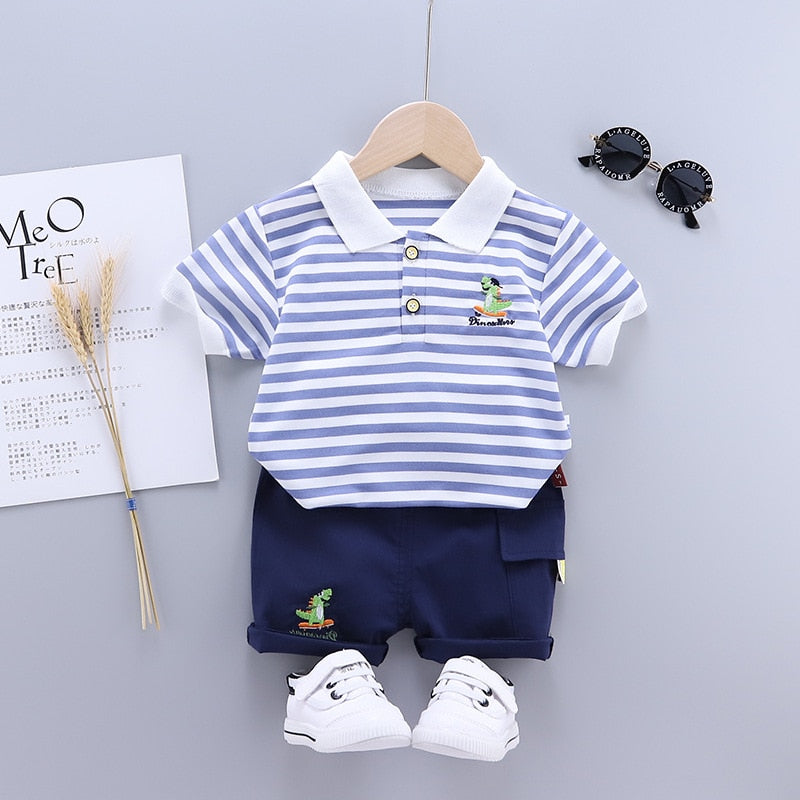 Baby Boy Clothing Sets Embroidery Short Sleeve T-shirt+Shorts Children 2Pcs Suit 1-5Y