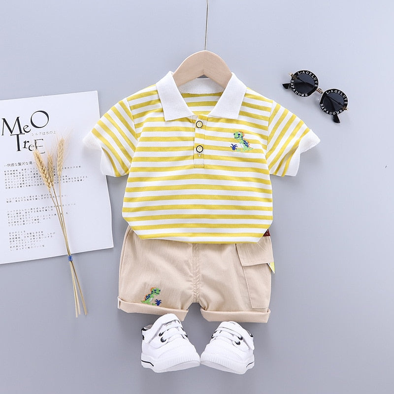Baby Boy Clothing Sets Embroidery Short Sleeve T-shirt+Shorts Children 2Pcs Suit 1-5Y