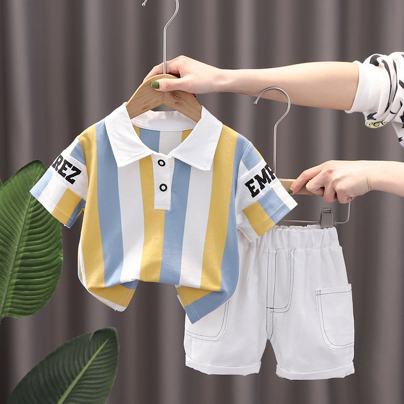 Baby Boy Clothing Sets Embroidery Short Sleeve T-shirt+Shorts Children 2Pcs Suit 1-5Y