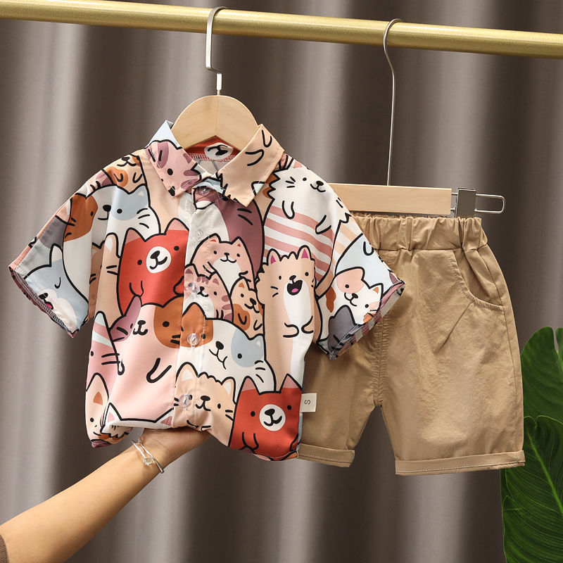Baby Boy Clothing Sets Embroidery Short Sleeve T-shirt+Shorts Children 2Pcs Suit 1-5Y