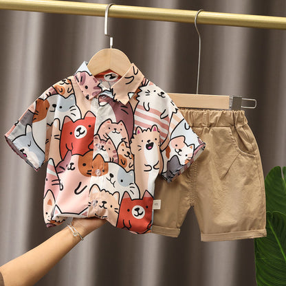 Baby Boy Clothing Sets Embroidery Short Sleeve T-shirt+Shorts Children 2Pcs Suit 1-5Y